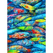 Fish Colourful Art Blank Greeting Card
