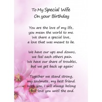 Romantic Birthday Verse Poem Card (Special Wife)