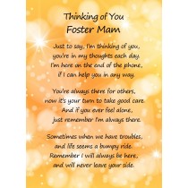 Thinking of You 'Foster Mam' Poem Verse Greeting Card