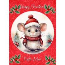 Christmas Card For Foster Mum (Globe, Mouse)