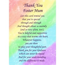 Thank You 'Foster Mum' Poem Verse Greeting Card