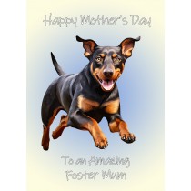 Doberman Dog Mothers Day Card For Foster Mum