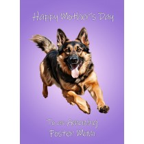 German Shepherd Dog Mothers Day Card For Foster Mum