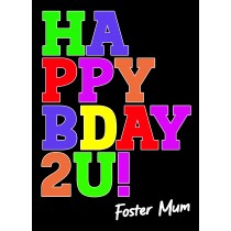 Birthday Card For Foster Mum (Bday, Black)