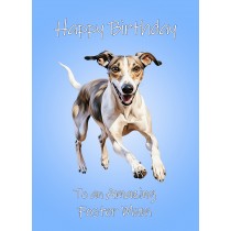 Greyhound Dog Birthday Card For Foster Mum