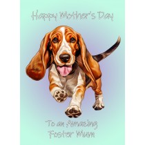 Basset Hound Dog Mothers Day Card For Foster Mum
