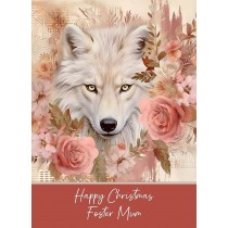 Christmas Card For Foster Mum (Wolf Art, Design 1)
