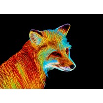 Fox Neon Art Blank Greeting Card