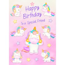 Birthday Card For Special Friend (Unicorn, Pink)