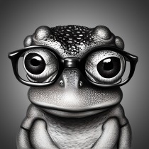 Frog Funny Black and White Art Blank Card (Spexy Beast)