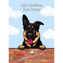 Personalised German Shepherd Dog Birthday Card (Art, Clouds)