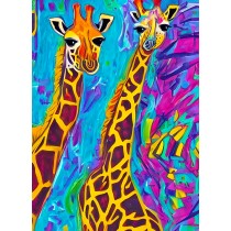 Giraffe Animal Colourful Abstract Art Blank Greeting Card