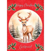 Christmas Card For Girlfriend (Globe, Deer)