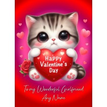 Personalised Valentines Day Card for Girlfriend (Cat)