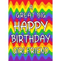 Happy Birthday 'Girlfriendr' Greeting Card (Rainbow)