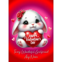 Personalised Valentines Day Card for Girlfriend (Rabbit)