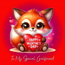 Valentines Day Square Card for Girlfriend (Fox)