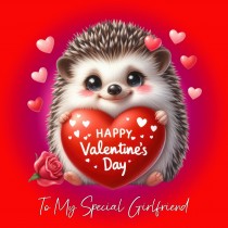 Valentines Day Square Card for Girlfriend (Hedgehog)