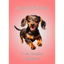 Dachshund Dog Birthday Card For Girlfriend