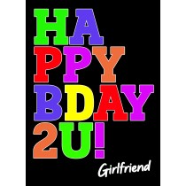 Birthday Card For Girlfriend (Bday, Black)