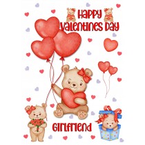 Romantic Bear Valentines Day Card for Girlfriend