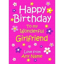 Personalised Girlfriend Birthday Card (Cerise)