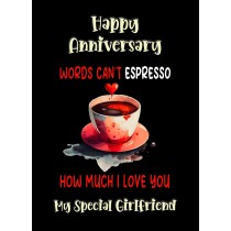 Funny Pun Romantic Anniversary Card for Girlfriend (Can't Espresso)