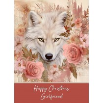 Christmas Card For Girlfriend (Wolf Art, Design 1)