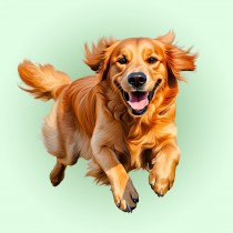 Golden Retriever Dog Blank Square Card (Running Art)