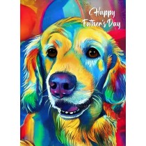 Golden Retriever Dog Colourful Abstract Art Fathers Day Card