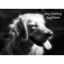Personalised Golden Retriever Black and White Art Greeting Card (Birthday, Christmas, Any Occasion)