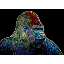 Gorilla Neon Art Blank Greeting Card