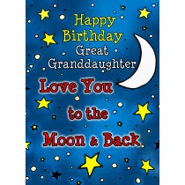 Birthday Card for Great Granddaughter (Moon and Back) 