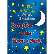 Birthday Card for Great Grandson (Moon and Back) 
