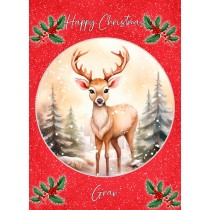 Christmas Card For Gran (Globe, Deer)