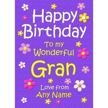 Personalised Gran Birthday Card (Purple)