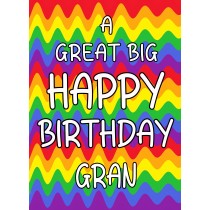 Happy Birthday 'Gran' Greeting Card (Rainbow)