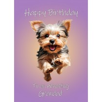 Yorkshire Terrier Dog Birthday Card For Grandad