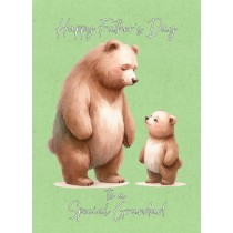 Father and Child Bear Art Fathers Day Card For Grandad (Design 2)