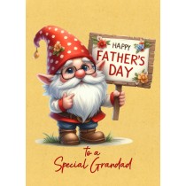Gnome Funny Art Fathers Day Card For Grandad (Design 1)