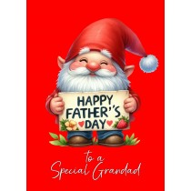 Gnome Funny Art Fathers Day Card For Grandad (Design 2)