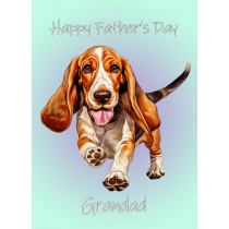 Basset Hound Dog Fathers Day Card For Grandad