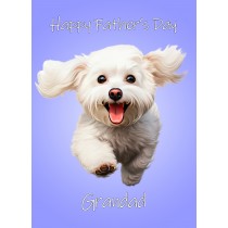 Bichon Frise Dog Fathers Day Card For Grandad