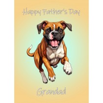 Boxer Dog Fathers Day Card For Grandad