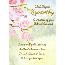 Sympathy Bereavement Card (With Deepest Sympathy, Beloved Grandad)
