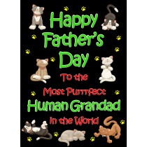 From The Cat Fathers Day Card (Black, Purrrfect Human Grandad)