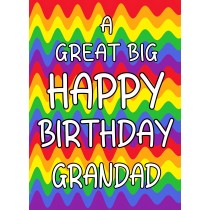 Happy Birthday 'Grandad' Greeting Card (Rainbow)
