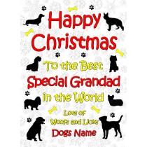 Personalised From The Dog Christmas Card (Special Grandad, White)
