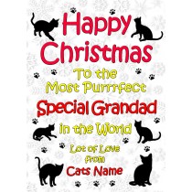Personalised From The Cat Christmas Card (Special Grandad, White)