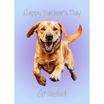 Golden Retriever Dog Fathers Day Card For Grandad